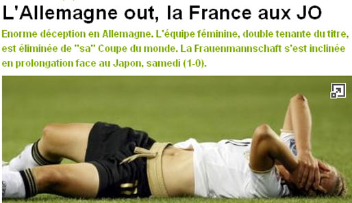 FRANKREICH: Die "L'Equipe" sieht vor allem das Positive für die Französinnen: "Deutschland ausgeschieden, Frankreich bei Olympia dabei"