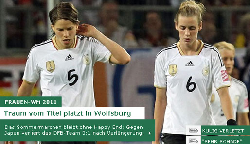 DEUTSCHLAND: Gewohnt sachlich bleibt man dagegen beim DFB. Bei "dfb.de" titelt man: "Traum vom Titel platzt in Wolfsburg"