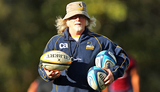 "Reinhold, bist Du's?" Nein, es ist Laurie Fisher, Forward-Coach des australischen Rugby-Teams ACT Brumbies. Starke Matte!