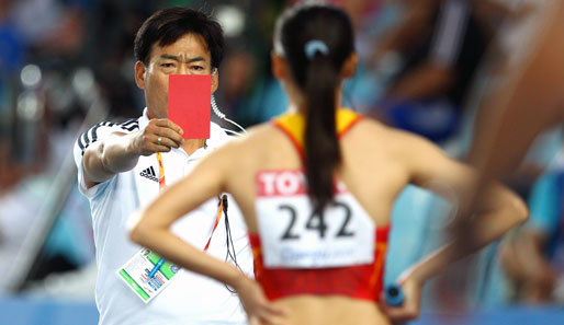 Die Chinesin Yongli Wei war, nachdem die 4x100-Meter-Staffel wegen ihrem Fehlstart disqualifiziert wurde, untröstlich