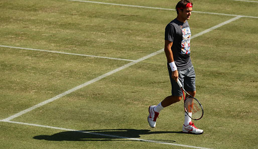 Ja, ist schon wieder Wimbledon? Nein. Roger Federer bereitet sich auf die Davis-Cup-Playoffs der Schweizer gegen Australien vor
