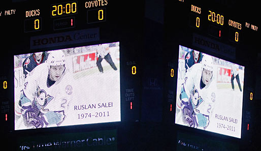 Ehre, wem Ehre gebührt. Die Anaheim Ducks gedachten ihres ehemaligen Spielers Ruslan Salei. Er war eines der Opfer des Flugzeugabsturzes in Russland