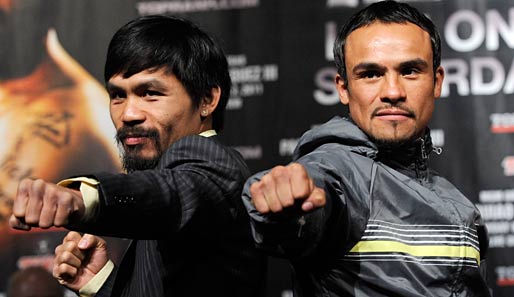 Es kann nur einen geben: Die Boxer Manny Pacquiao und Juan Manuel Marquez zeigen sich vor ihrem Megafight am Samstag entschlossen