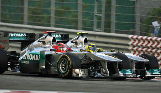 Michael Schumacher und Nico Rosberg lieferten sich eine heiße Schlacht. Rosberg war am Ende vor Schumi