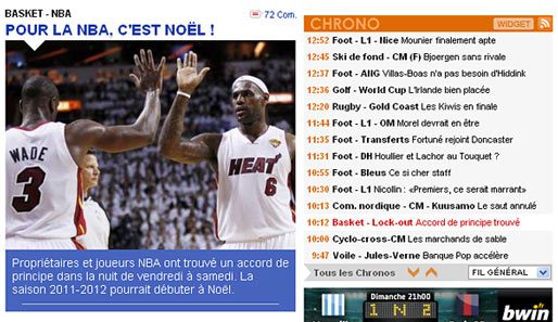 Auch im Ausland ist die Freude groß: "Für die NBA ist Weihnachten!", meint die französische "L'Equipe"