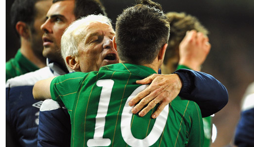 Unter Trainer Giovanni Trapattoni führte Kapitän Keane die Iren zur EURO 2012