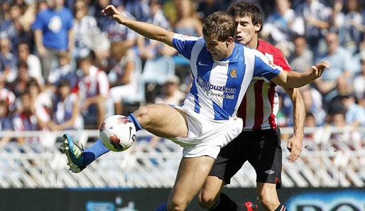 Sociedads Spanier Inigo Martinez (20) wurde durch seine kuriosen Tore bekannt. Er stand ebenfalls in jedem Spiel in dieser Saison 90 Minuten auf dem Platz