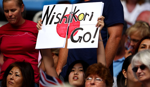 Die japanischen Fans von Nishikori gaben alles...