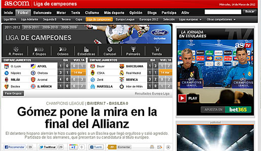 AS - Spanien ("Gomez nimmt das Finale in der Allianz Arena ins Visier")