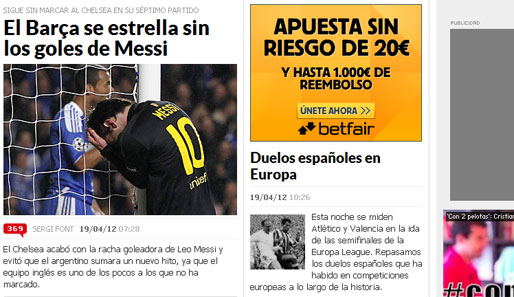 Marca- Spanien ("Barca-Star Messi ohne Tor")