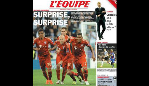 "L'Equipe" gibt sich in ihrer Printausgabe überrascht - verzichtet aber auf ein Bild von Ribery