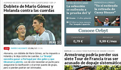 Spanien: Bei der "Marca" darf Mesut Özil auf dem Titelbild nicht fehlen. "Doppelpack von Gomez und Holland hängt in den Seilen"