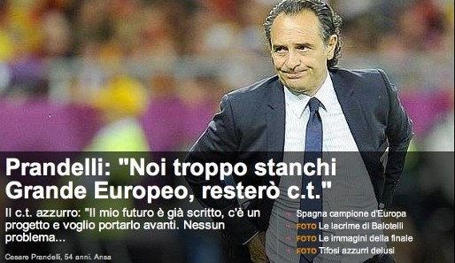 Auch in Italien verneigt man sich vor den Spaniern. Die "Gazzetta dello Sport" schreibt erst "Das del-Bosque-Team ist jetzt Legende" - und plant dann die eigene Zukunft
