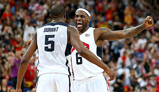 Die besten Basketballer der Welt jubeln über Gold: Kevin Durant und Lebron James haben es geschafft. Neues "Dream Team"?