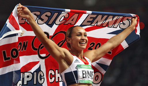 Gold sicherte sich die Britin Jessica Ennis. Das Olympiastadion in London war aus dem Häuschen