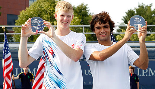 Und auch diese netten Jungs waren erfolgreich. Kyle Edmund (l.) und Frederico Ferreira Silva siegten im Junioren-Doppel