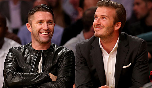 Natürlich lässt sich das auch die L.A.-Fußball-Prominenz nicht entgehen: David Beckham (r.) und Robbie Keane