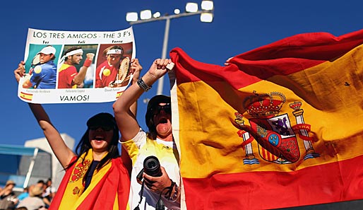 "Los Tres Amigos": Die spanischen Fans freuen sich auf ihre Tennis-Helden Fernando Verdasco, Feliciano Lopez und David Ferrer