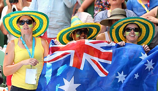 Die australischen Fans sind trotzdem immer mit dabei, auch wenn es mit Bernard Tomic nur ein Landsmann in die dritte Turnier-Runde geschafft hat