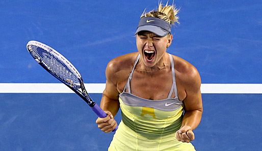 Wenn wir schon beim Thema Freude sind: Maria Sharapova schreit sich ihre Glücksgefühle nach dem Sieg gegen Venus Williams regelrecht aus dem Leib