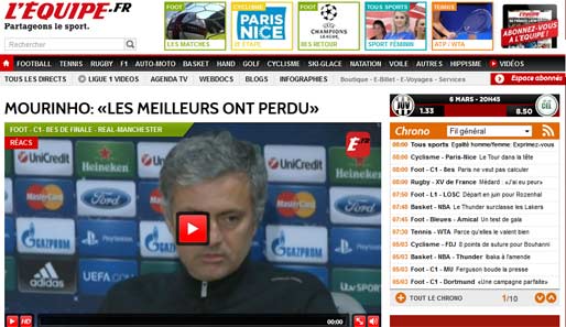 L'Equipe (Frankreich): "Mourinho: Die Besseren haben verloren"