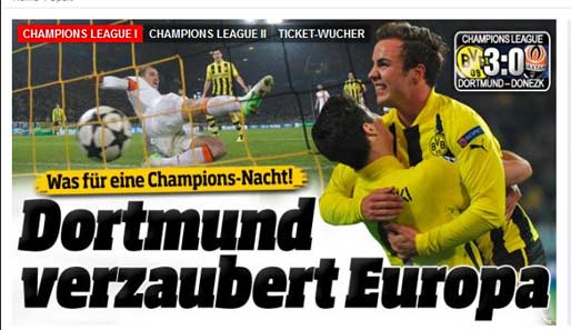 Natürlich wird auch der BVB nach seiner Gala gefeiert: Die "BILD" hat ein Dortmunder Zauberstück gesehen