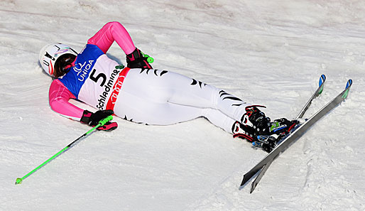 Die Olympiasiegerin Viktoria Rebensburg ging mit einer schmerzhaften Rippenprellung an den Start und wurde nur Elfte