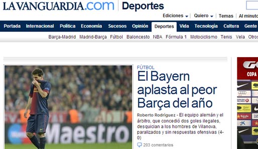 "Die Bayern zerquetschen das schlechteste Barca des Jahres", analysiert "La Vanguardia"