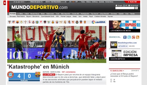 "El Mundo Deportivo" aus Barcelona macht's zumindest teilweise auf Deutsch