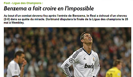 Die "L'Equipe" schreibt, dass Benzema die Königlichen "an das Unmögliche glauben" ließ