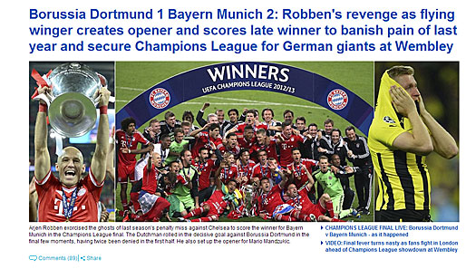 Für die "Daily Mail" stand vor allem die Traumabewältigung des FC Bayern im Mittelpunkt