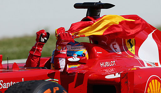 Für den Ferraristi war es der zweite Sieg in Spanien nach 2006. Grund genug, ausgiebig zu feiern