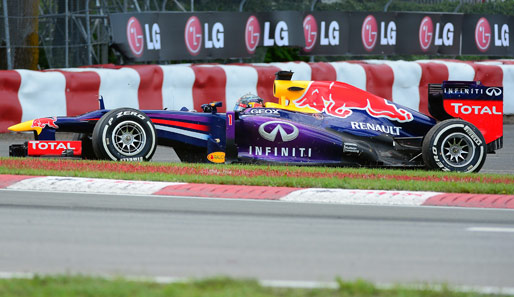 Sebastian Vettel leistete sich auf der Strecke mehrere Fehler. Hier in Turn 1, als er den Bremspunkt verpasste
