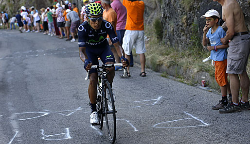 Nairo Quintana Rojas riss früh aus und gewann auch die Bergwertung auf dem höchsten Anstieg. Doch er konnte den Vorsprung nicht halten...