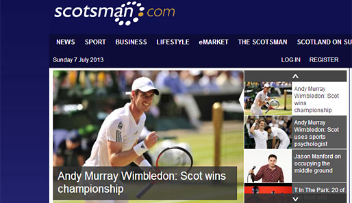 Der "Scotsman", na klar, möchte nicht unerwähnt lassen, dass Andy Murray ein Schotte ist