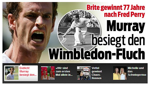 Im Federer-Land, auch bekannt als: die Schweiz, würdigt "Blick" die historische Dimension von Murrays Triumph