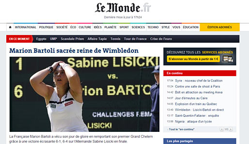 Für "Le Monde" ist Marion Bartoli einfach die Königin von Wimbledon