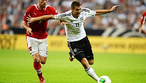 Miroslav Klose spielt den Türöffner. Das 1:0 gegen Österreich war gleichzeitig sein 68. Treffer im DFB-Trikot, wodurch Klose mit dem großen Gerd Müller gleichzog