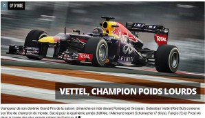 Sebastian Vettel: "Der Weltmeister im Schwergewicht", titelt die "L'Equipe"