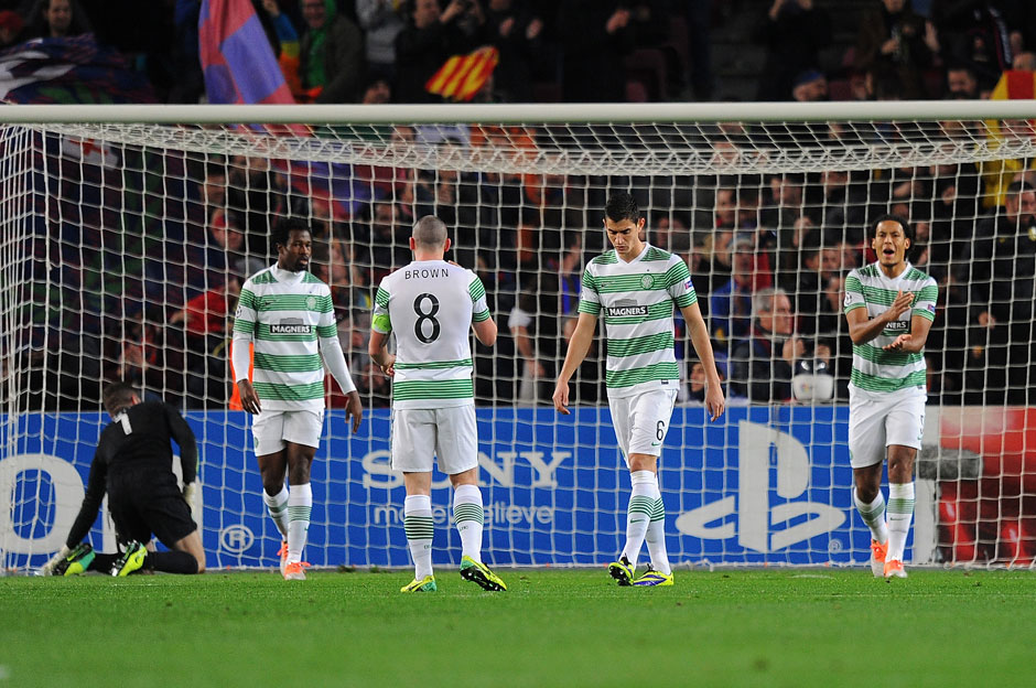 Bedröppelte Glasgower bekamen die Barca-Offensive auch ohne Lionel Messi nicht in den Grief