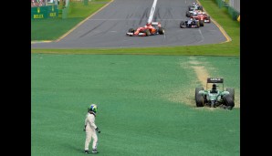 Auch Felipe Massa kam nicht mehr aus dem Kiesbett raus und konnte Ex-Ferrari-Kollege Fernando Alonso nur zugucken
