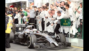 Auch McLaren feierte, weil Kevin Magnussen sein erstes Rennen unter den Top 3 abschloss und die Durststrecke des Teams beendete
