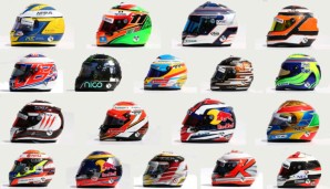 Die Fahrer-Helme der Formel-1-Piloten in der Saison 2014 im Überblick