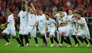 Beim FC Sevilla annte die Freude nach dem Sieg im Finale keine Grenzen