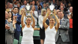Auch im Doppel der Damen wurde das Finale ausgespielt: Der Titel ging Sara Errani (r.) und Roberta Vinci