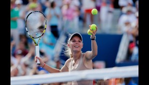 Tag 12: Caroline Wozniacki wirkte vor der Partie gegen Shuai Peng sichtlich gelöst