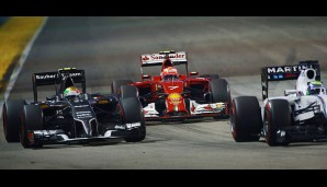 Gutierrez, Räikkönen und Massa (v.l.n.r.) lieferten sich bis zum Schluss einen heißen Dreikampf