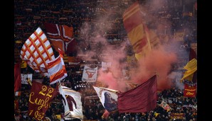 AS ROM - MANCHESTER CITY 0:1: Die Roma-Fans waren schon vor dem Anpfiff heiß. Schließlich ging es um den Einzug ins Achtelfinale