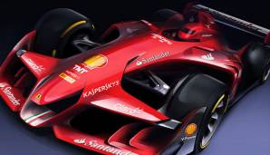 Das Batmobil in rot? Nein, so schaut Ferraris Vision eines Formel-1-Autos aus. Da passt wohl der Spruch: Protzen, nicht kleckern!