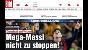 Pep Guardiola sagte es bereits vor dem Spiel - und auch die Kollegen von der "Bild" finden: Der Mega-Messi ist nicht zu stoppen!